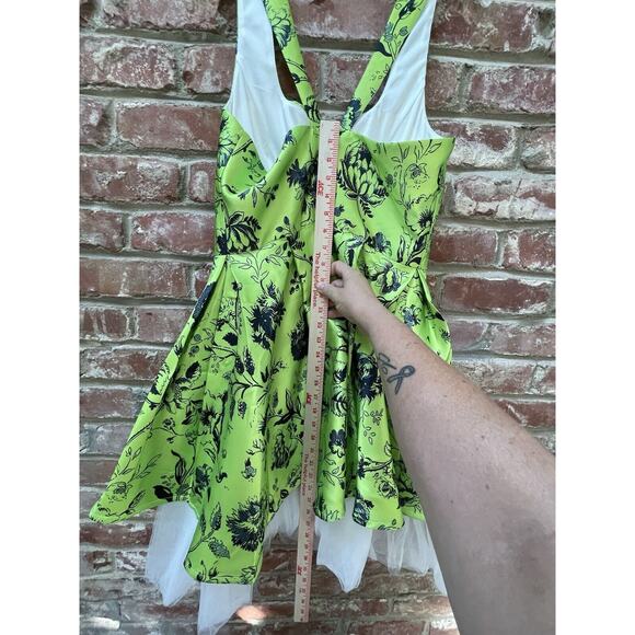 Miss Ord Fit Flare dress chartreuse Lime Black Floral Good Witch Rockabilly XL - Picture 10 of 16